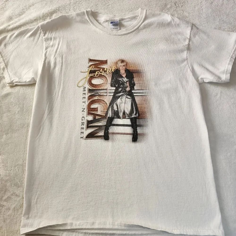 Gildan Shiney Tag Lorrie Morgan Meet N Greet White Tshirt Graphics Size Large